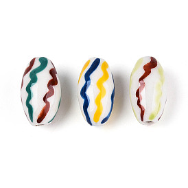 Фарфоровые бусины ручной работы, пастельный фарфор, овальные