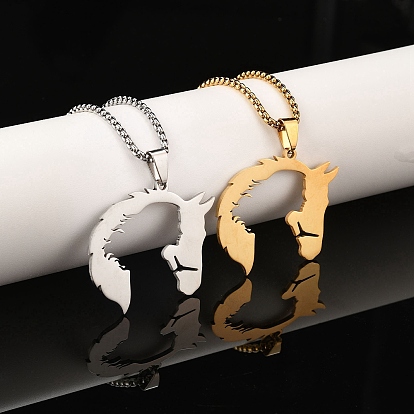 201 ожерелья с подвесками из нержавеющей стали для женщин, лошадь