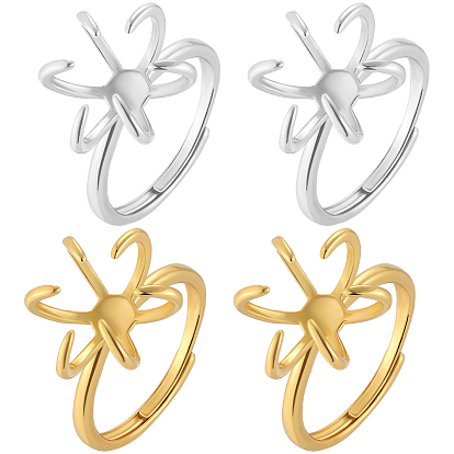 4шт 2 цвета латунь регулируемые кольца фурнитура, настройки зубчатого кольца