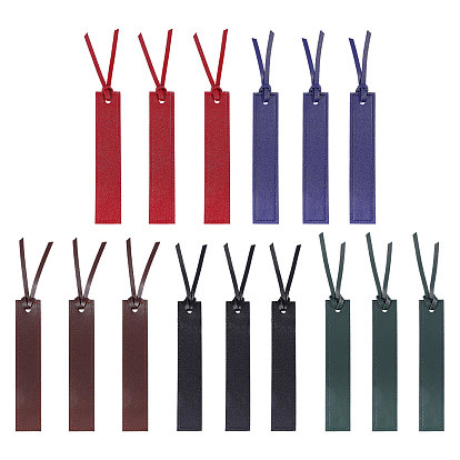 15шт 5 цвета закладка из искусственной кожи, прямоугольные