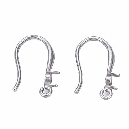 316 Surgical Stainless Steel Hook with Rhinestone Settings and Horizontal Loop, Ear Wire