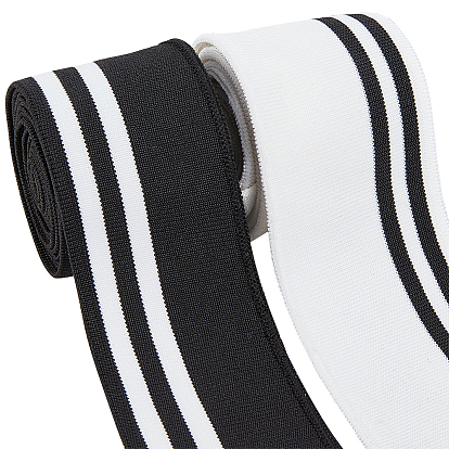 4 нити 2 цвета полиэстеровые эластичные шнуры, плоский с узором в полоску