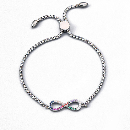 Adjustable Colorful Zircon Bracelet with Micro Inlaid Stones - Infinite Charm Jewelry
