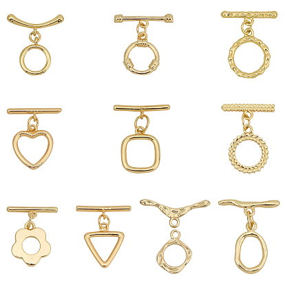 10 шт. 10 стили стойки с латунными застежками-переключателями, разнообразные