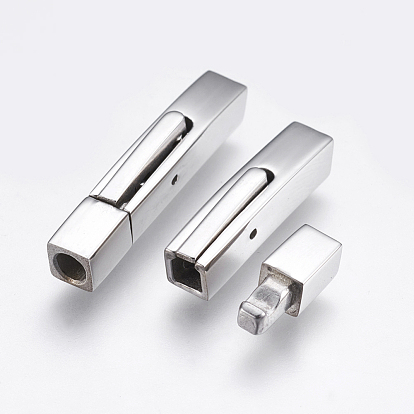 304 Stainless Steel Bayonet Clasps, Rectangle