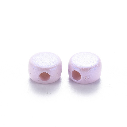 Perles acryliques laquées, plat rond, Style mat