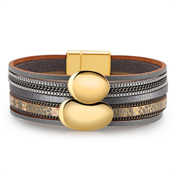 Irregular Circle Design Creative Leather Women's Bracelet - Personalized, Texture, Mix Batch.