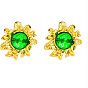 S925 silver needle exaggerated medium flower earrings trendy glass bead earrings retro personalized earrings for women