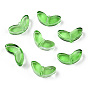Spray Painted Transparent Glass Beads, Leaf