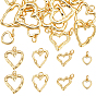 16 шт 4 стили латунные подвески, сердце прелести, с целью перехода в кольце