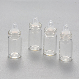Glass Vials, with Plastic Plug, Wishing Bottles, for  Seed Beads Storage