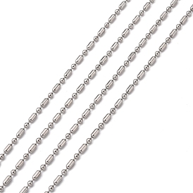 304 Stainless Steel Ball Chains, 1:1 Oval and Round