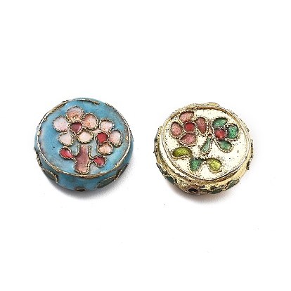 Бусины ручной работы перегородчатой, плоско-круглые