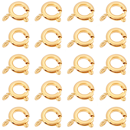 20Pcs Brass Spring Ring Clasps, Ring