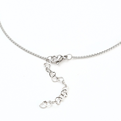 304 Stainless Steel Box Chains/Venice Chains Bracelets Making, with Lobster Claw Clasps and Heart Extension Chain