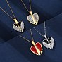 304 ожерелья из нержавеющей стали со стразами из полимерной глины с открывающейся подвеской в виде крыла для женщин, ионное покрытие (ip)