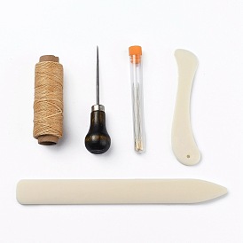 Кожаные швейные инструменты, инструменты для ручного шитья кожи, с кожаными швейными вощеными нитками и иглой для изготовления изделий из кожи