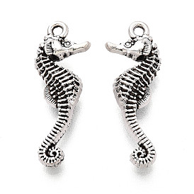 Сплавочные подвески тибетского стиля, прелести морских коньков, без кадмия и без свинца