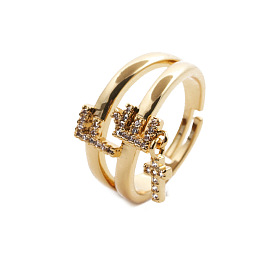 Butterfly Cross Open Ring - Customizable and Stylish Jewelry