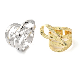 Anillos de puño abiertos con lazo de latón para mujer
