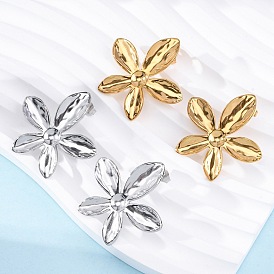 304 серьги-гвоздики из нержавеющей стали для женщин, цветок