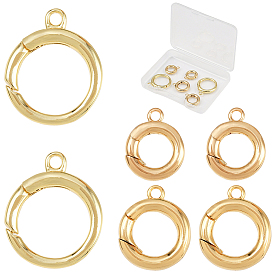 6 шт. 3 стили латунные застежки с пружинным затвором, кольцо