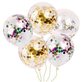 Confetti balloon12 inch confetti balloon round sequin balloon transparent rose gold confetti latex ball