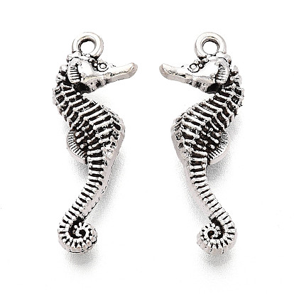 Сплавочные подвески тибетского стиля, прелести морских коньков, без кадмия и без свинца