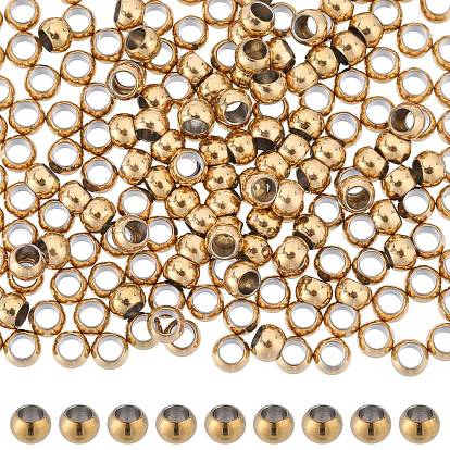 200шт. вакуумное покрытие pvd 304 распорные бусины из нержавеющей стали, круглые