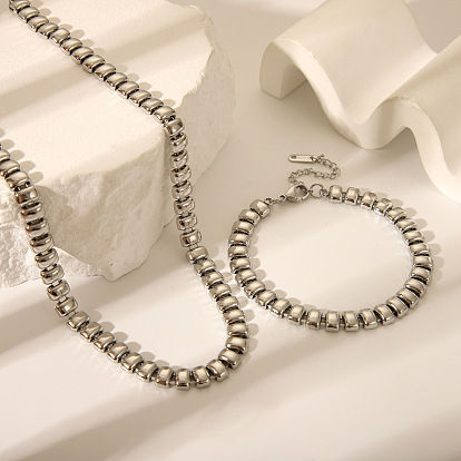 304 комплекты цепочек-ожерелий и браслетов из нержавеющей стали в стиле унисекс, элегантная коллекция ювелирных изделий