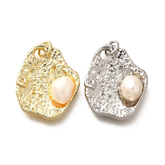 Натуральный жемчуг подвески, латунные подвески неправильной формы с соединительными кольцами, без кадмия и без свинца, долговечность, стойки покрытие