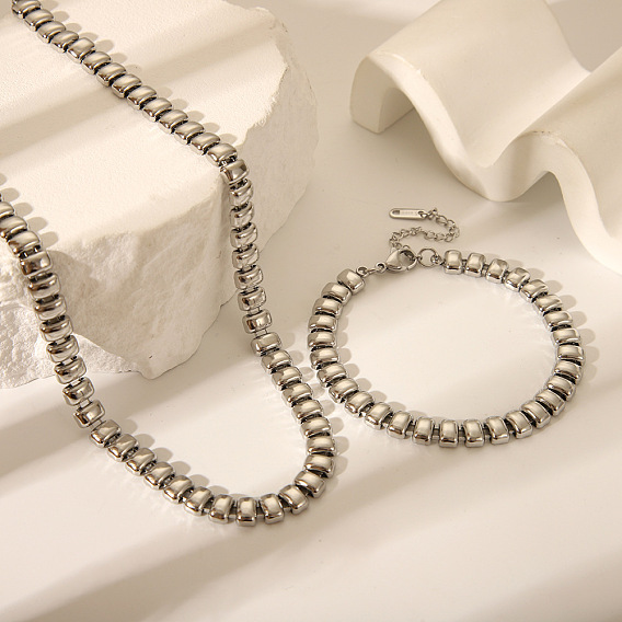 304 комплекты цепочек-ожерелий и браслетов из нержавеющей стали в стиле унисекс, элегантная коллекция ювелирных изделий