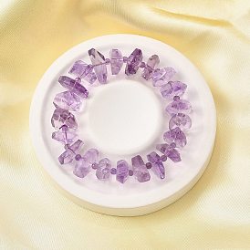 Природные чипы аметист растянуть браслеты, класс АА, граненые, составные браслеты для женщин, случайный с бумажной и пластиковой коробкой