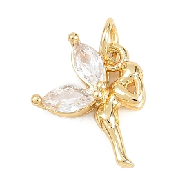 Латунные микропаве прозрачные подвески с фианитом, волшебные чары, без кадмия и без свинца