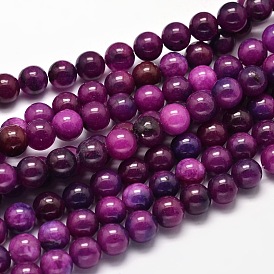 Teñida malasia natural de jade hebras de grano redondo