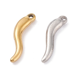 201 Stainless Steel Pendant, Horn of Plenty/Italian Horn Cornicello Charms