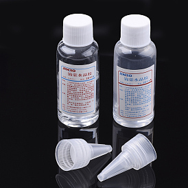 Transparent Clear Crystal Epoxy AB Glue, Mixing Weight/Volume Ratio: A Glue: B Glue(2:1), For DIY Epoxy UV Resin Jewelry Making, with Two Pointed Mouth Top Cap
