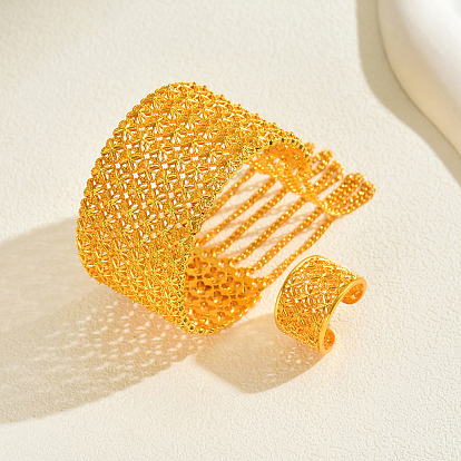 Комплекты из широких колец-манжет и браслетов из винтажного сплава для женщин