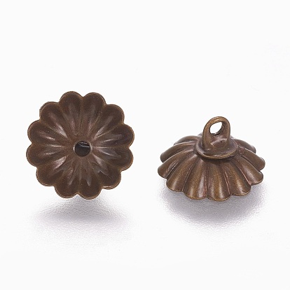 Латунная бусина, для стеклянной глобусной бутылки, цветок