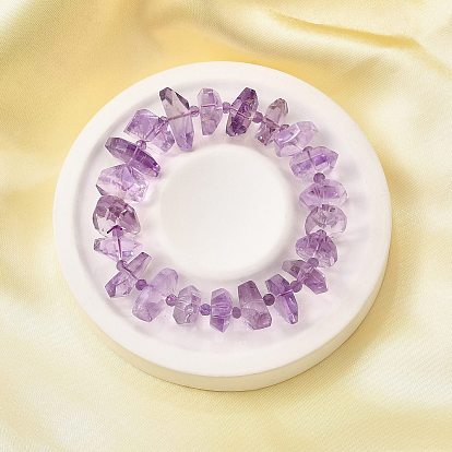 Природные чипы аметист растянуть браслеты, класс АА, граненые, составные браслеты для женщин, случайный с бумажной и пластиковой коробкой