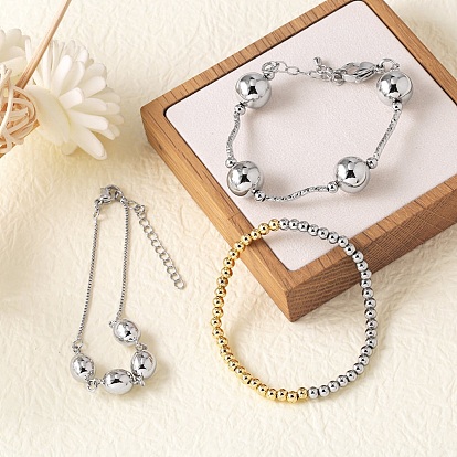 Браслеты из латунных бусин для женщин