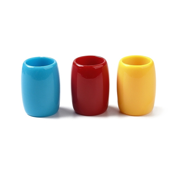 Непрозрачные акриловые бусины, бусины с большим отверстием, баррель