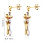 Hug Jewelry, Brass Embrace Couple Dangle Stud Earrings for Valentine's Day