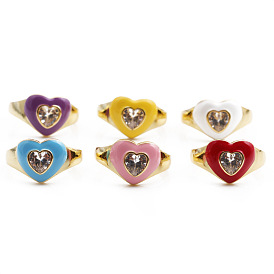 Stylish and Minimalistic Oil Drop Heart Ring for Women - Star Shaped Design