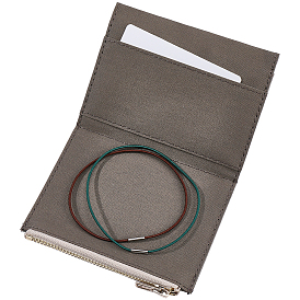 1 Stück rechteckige Aufbewahrungstasche aus Canvas, Aktenordner, Visitenkarten, Rechnungen, Tasche, mit 2 Stück 2 Farben Nylon Reise-Notizbuch elastische Seile
