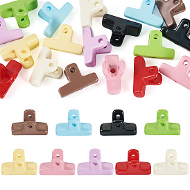 18шт. 9 цвета, запеченная краска, непрозрачные акриловые бусины, клипсы