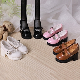 PU Leather Doll High Heel Leather Shoes, for 1/4 BJD Doll Accessories