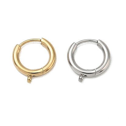 304 Stainless Steel Huggie Hoop Earring Findings, with Loops
