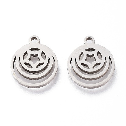 Ионное покрытие (ip) 304 брелоки из нержавеющей стали, лазерная резка, плоские круглые со звездой