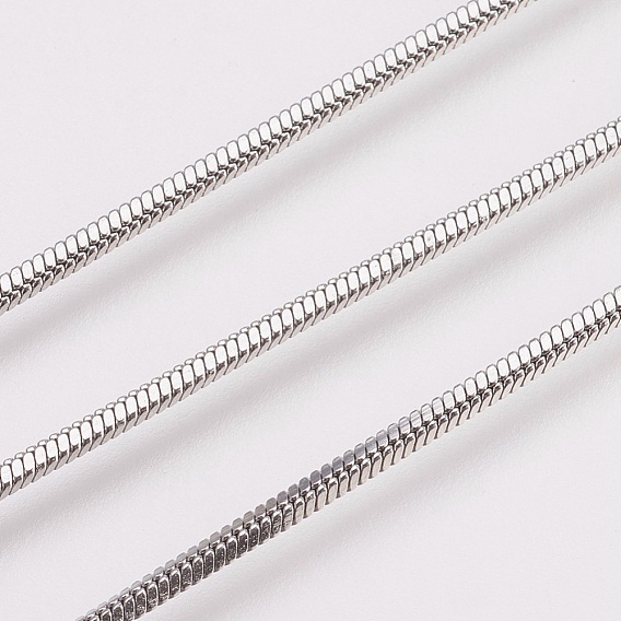 304 Stainless Steel Square Snake Chains, with Spool, Soldered